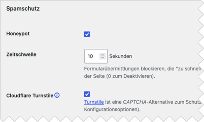 immonex Kickstart Team Spamschutz-Optionen